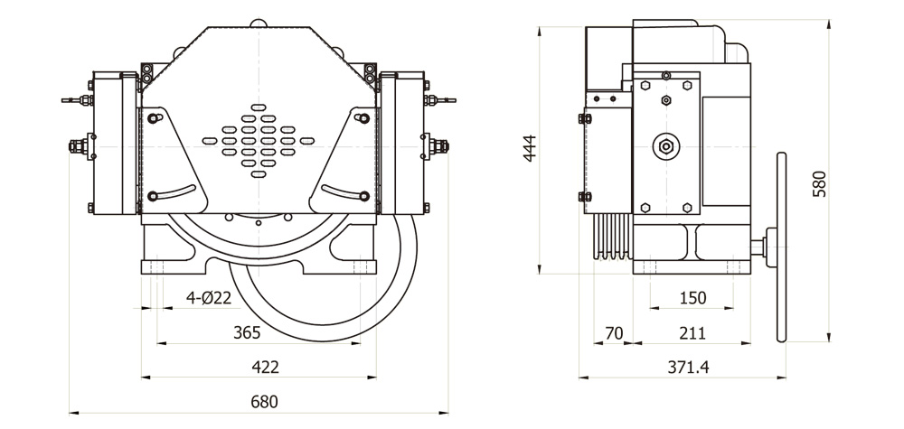Gearless P.M.S.M Traction Machine 360