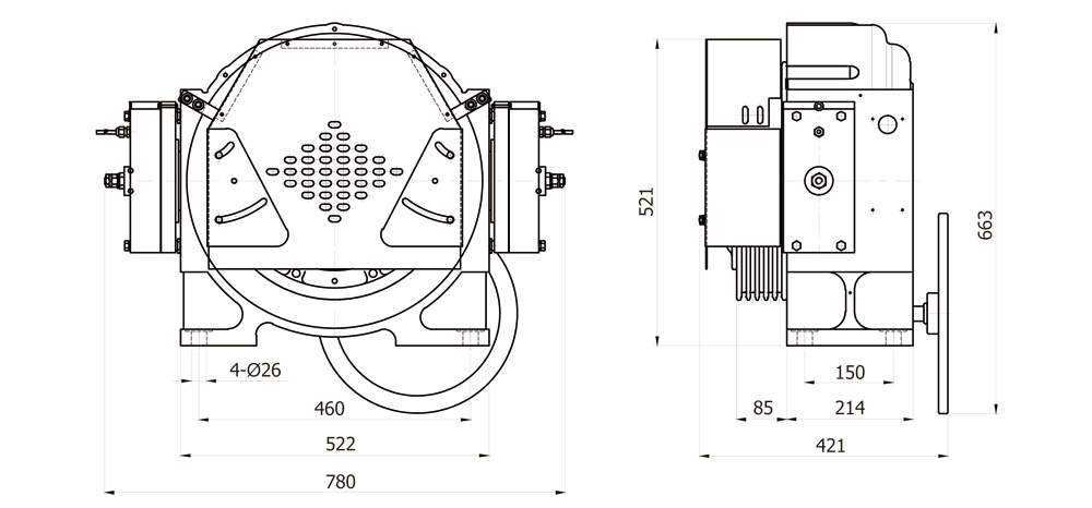 BB2 Gearless P.M.S.M Traction Machine 460